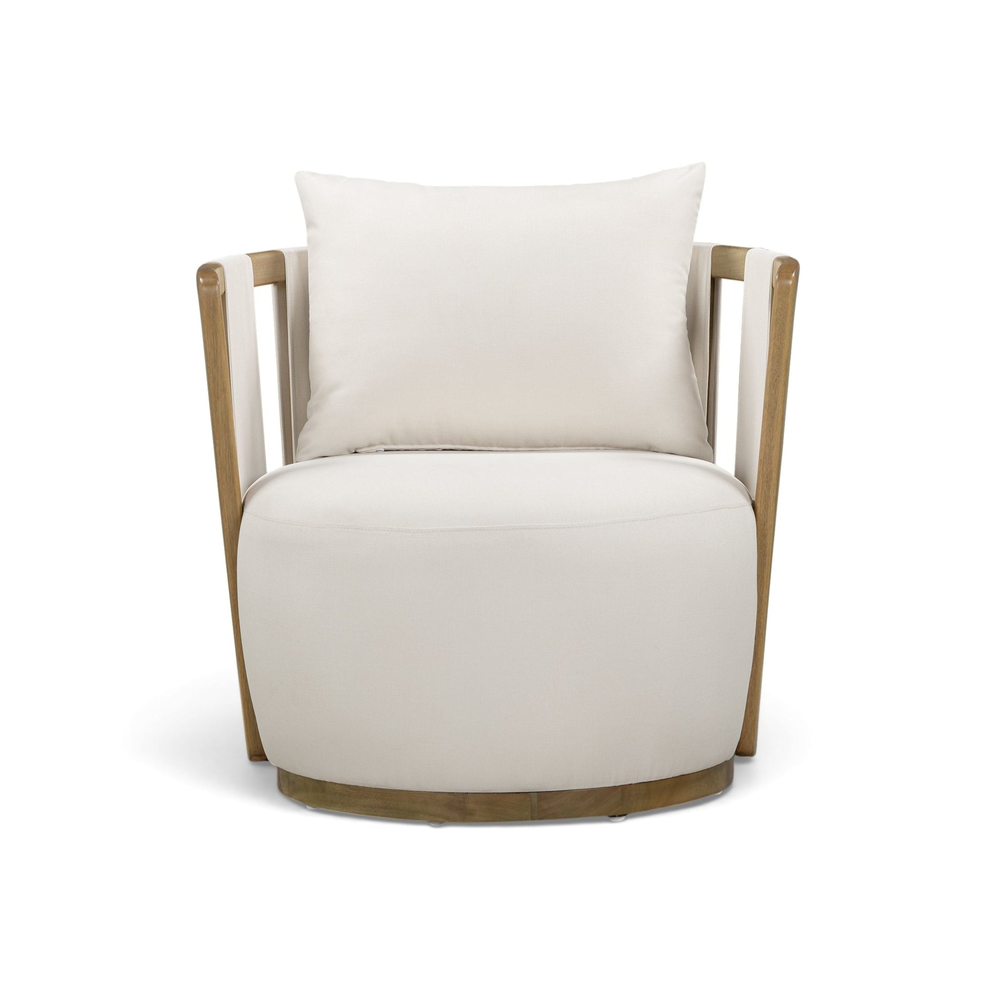 Paolo Cream Upcycled Basketweave Fabric Outdoor Accent Chair - TOV-O54860