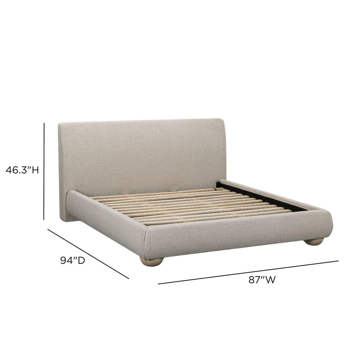 Rayne Textured Fabric Bed - TOV-B54945