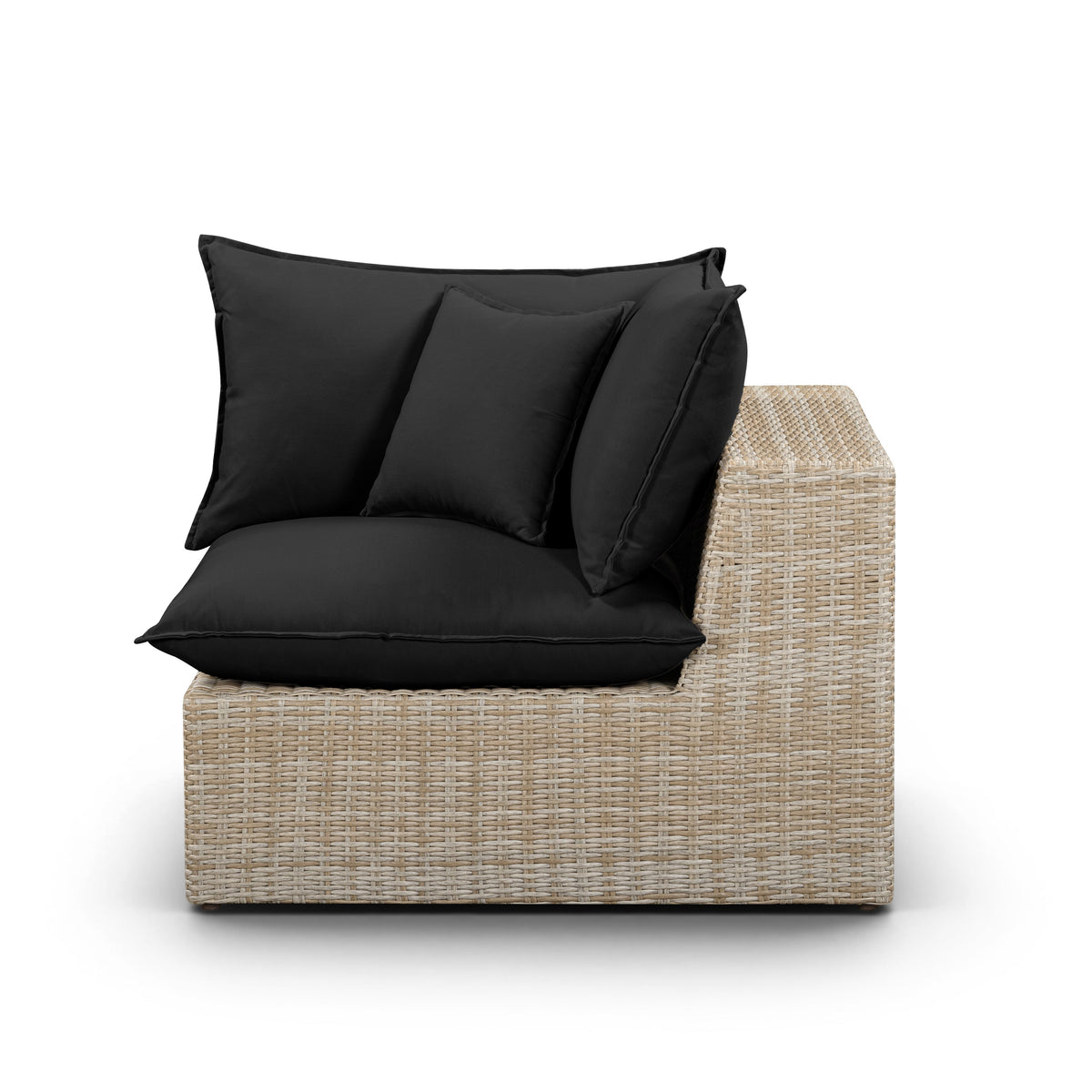 Cali Performance Fabric & Wicker Outdoor Corner Chair - REN-O11243-C