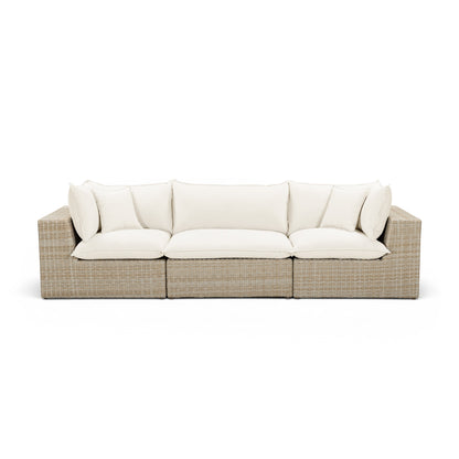 Cali Performance Fabric & Wicker Outdoor Sofa - REN-O11163