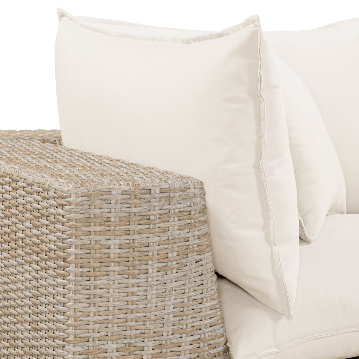 Cali Performance Fabric & Wicker Outdoor Loveseat - REN-O11162