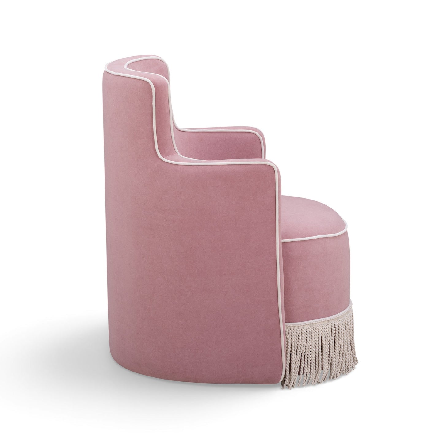 Passe Tasseled Velvet Swivel Accent Chair