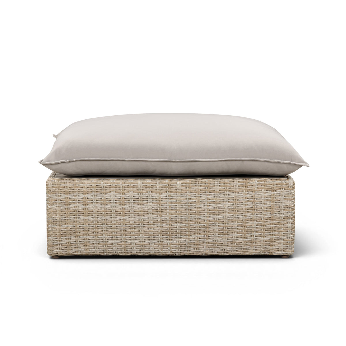 Cali Performance Fabric & Wicker Outdoor Ottoman - REN-O11234