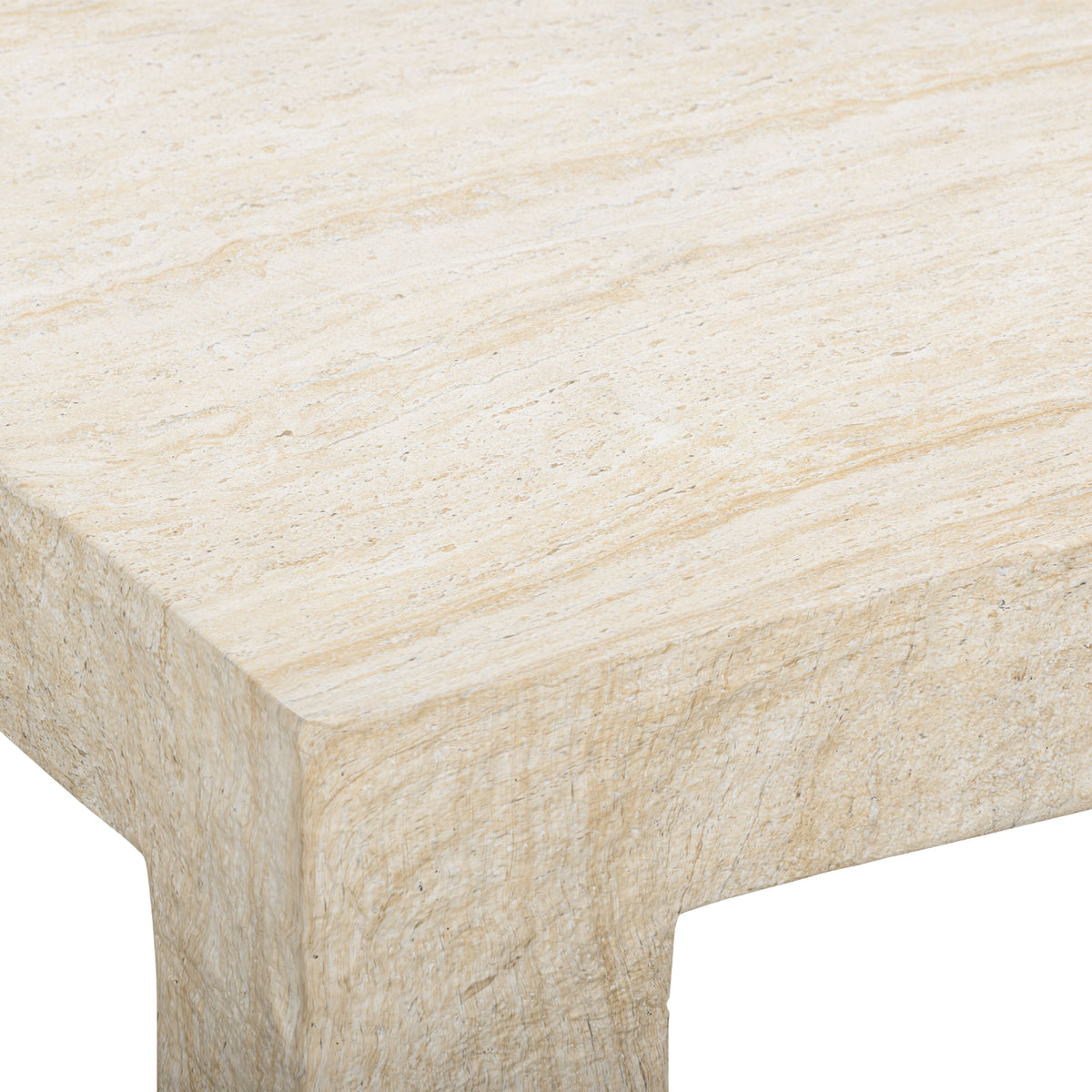 Roxanne Faux Travertine Indoor/Outdoor Concrete Coffee Table - TOV-OC54938