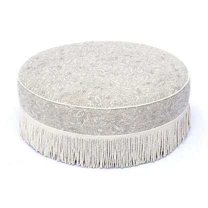 Tassy Tasseled Round Ottoman - TOV-OC69536