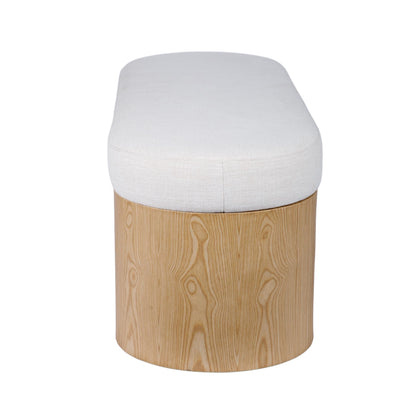 Poppi Cream Performance Fabric Storage Bench