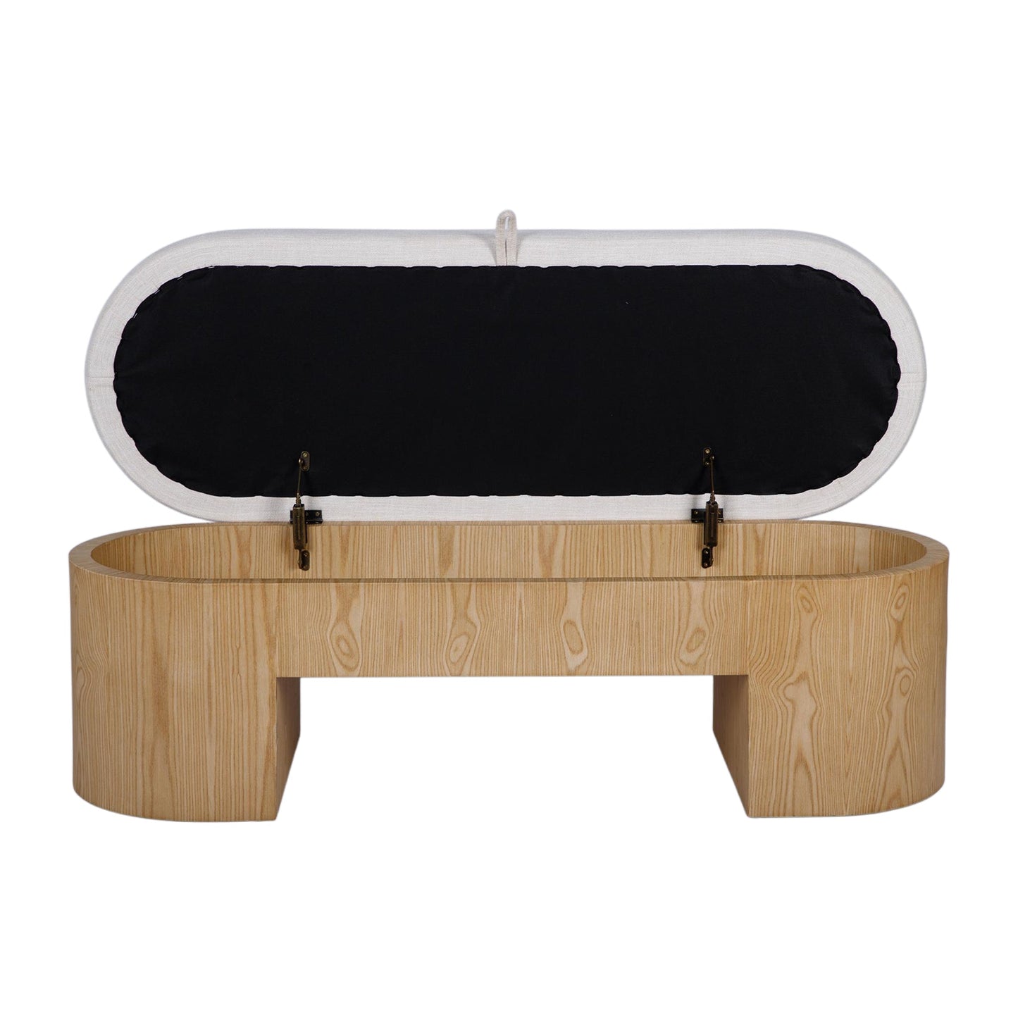 Poppi Cream Performance Fabric Storage Bench