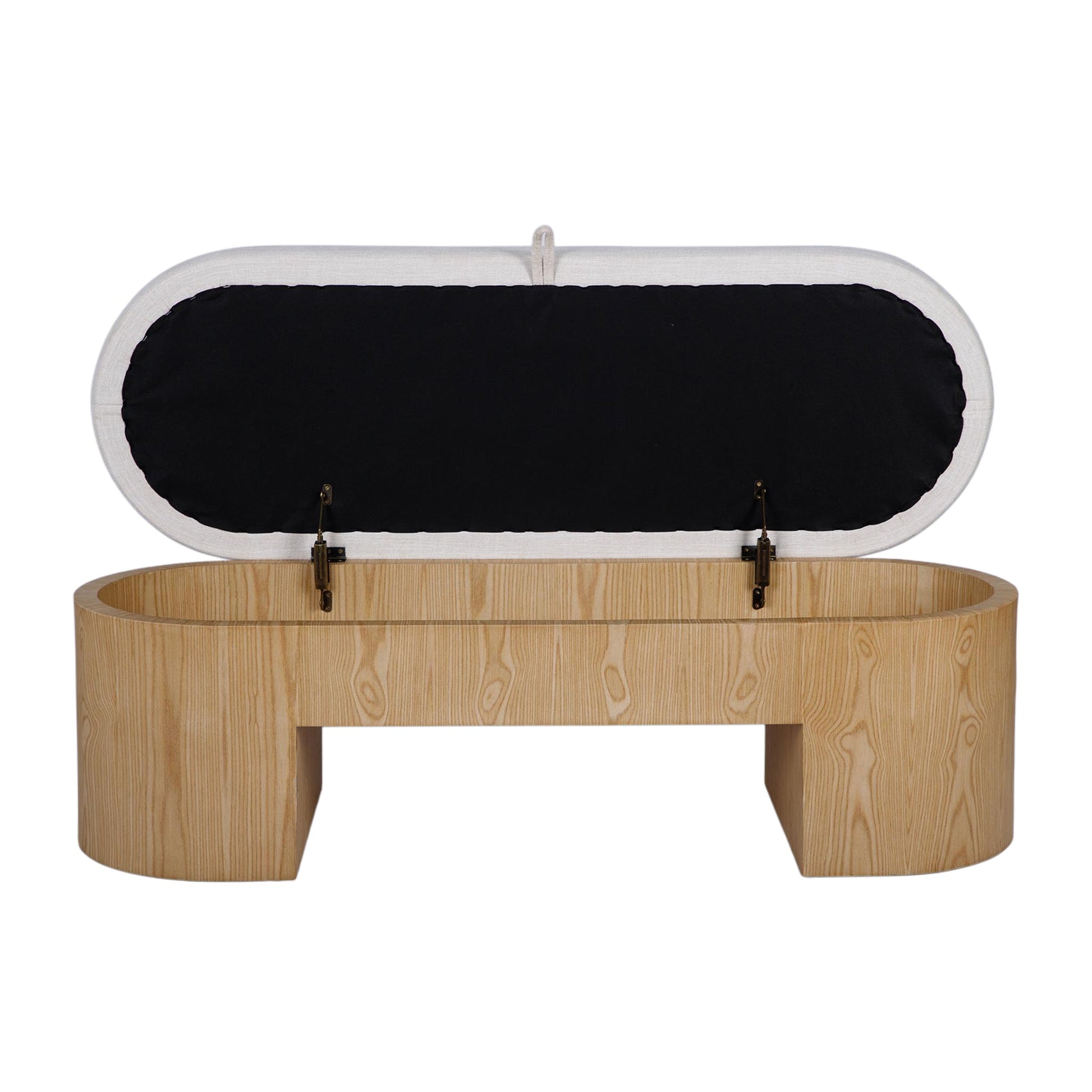 Poppi Cream Performance Fabric Storage Bench