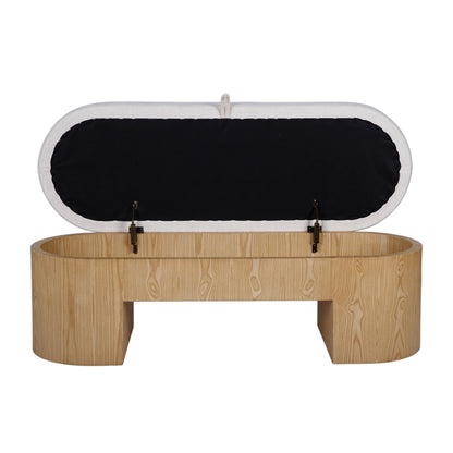 Poppi Cream Performance Fabric Storage Bench