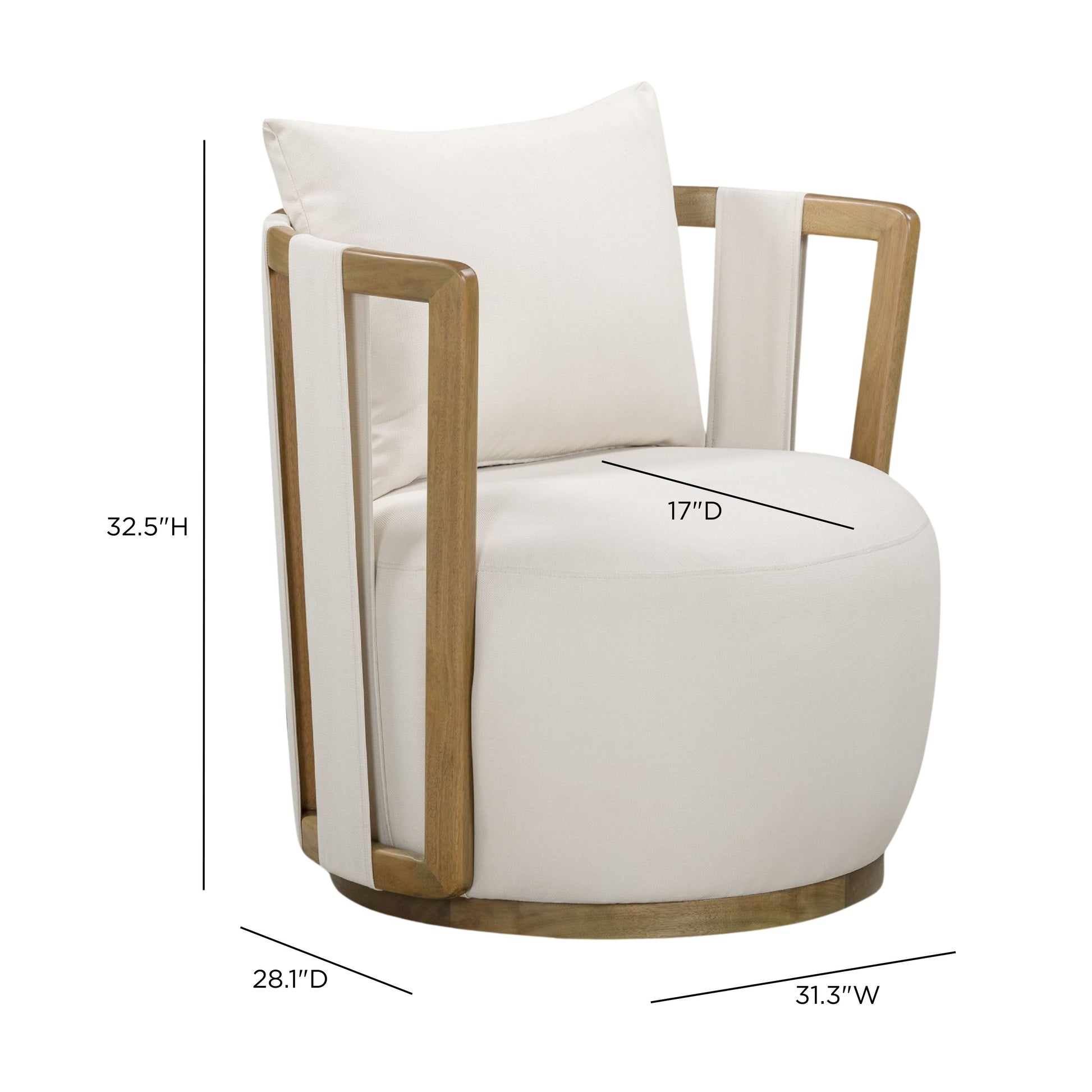 Paolo Cream Upcycled Basketweave Fabric Outdoor Accent Chair - TOV-O54860