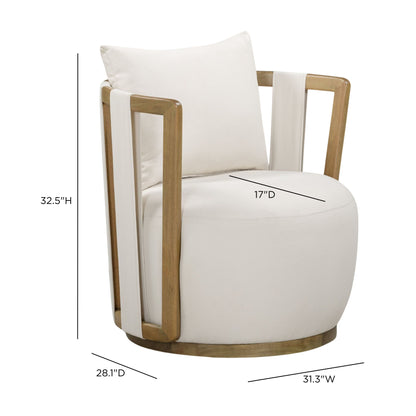 Paolo Cream Upcycled Basketweave Fabric Outdoor Accent Chair - TOV-O54860