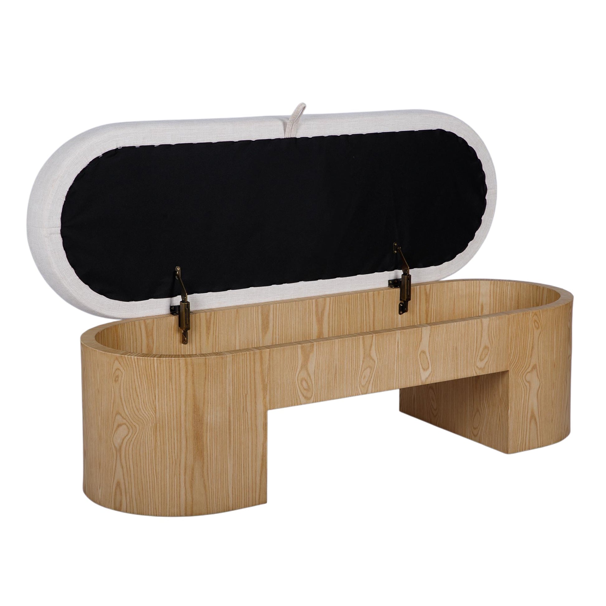Poppi Cream Performance Fabric Storage Bench