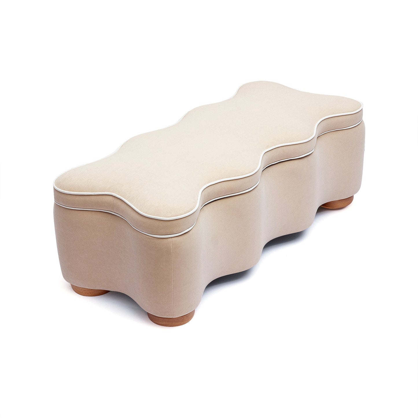 Thalia 48.5" Performance Velvet Storage Bench - Tan