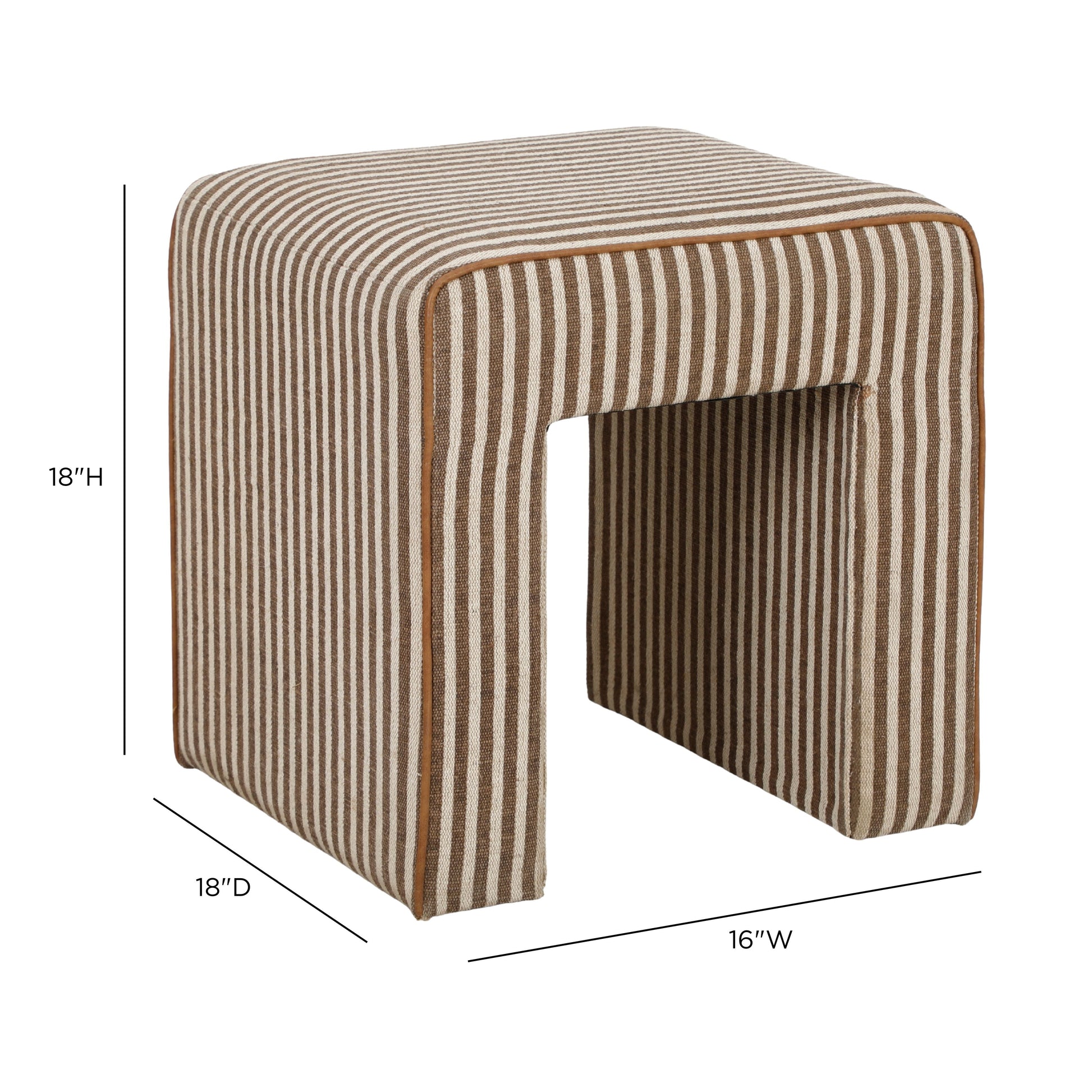 Byron Square Cotton Jute Ottoman