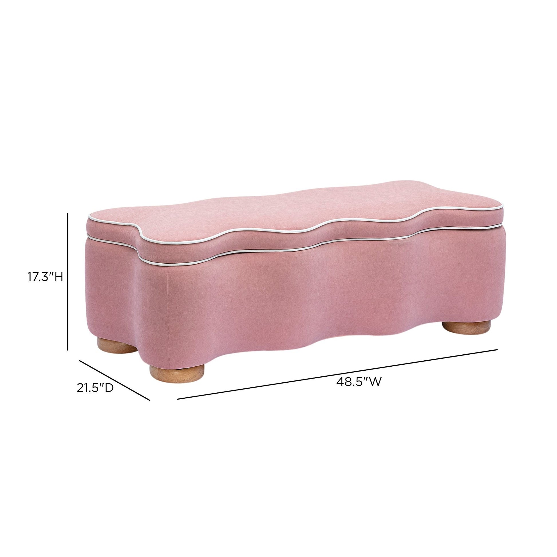 Thalia 48.5" Performance Velvet Storage Bench - Pink