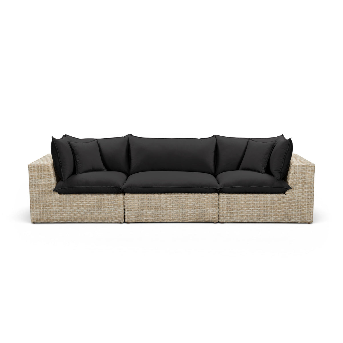 Cali Performance Fabric & Wicker Outdoor Sofa - REN-O11243