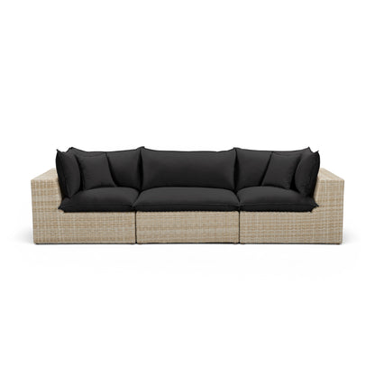 Cali Performance Fabric & Wicker Outdoor Sofa - REN-O11243