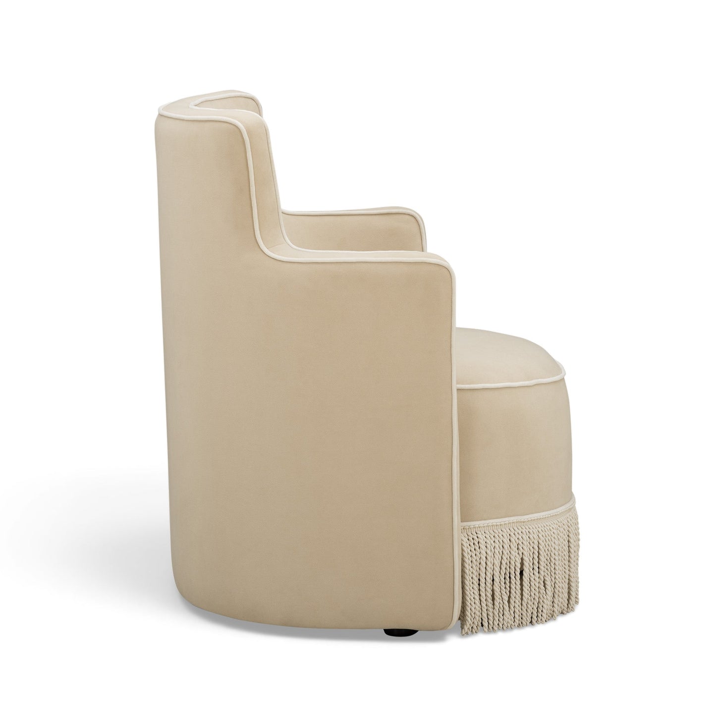 Passe Tasseled Velvet Swivel Accent Chair