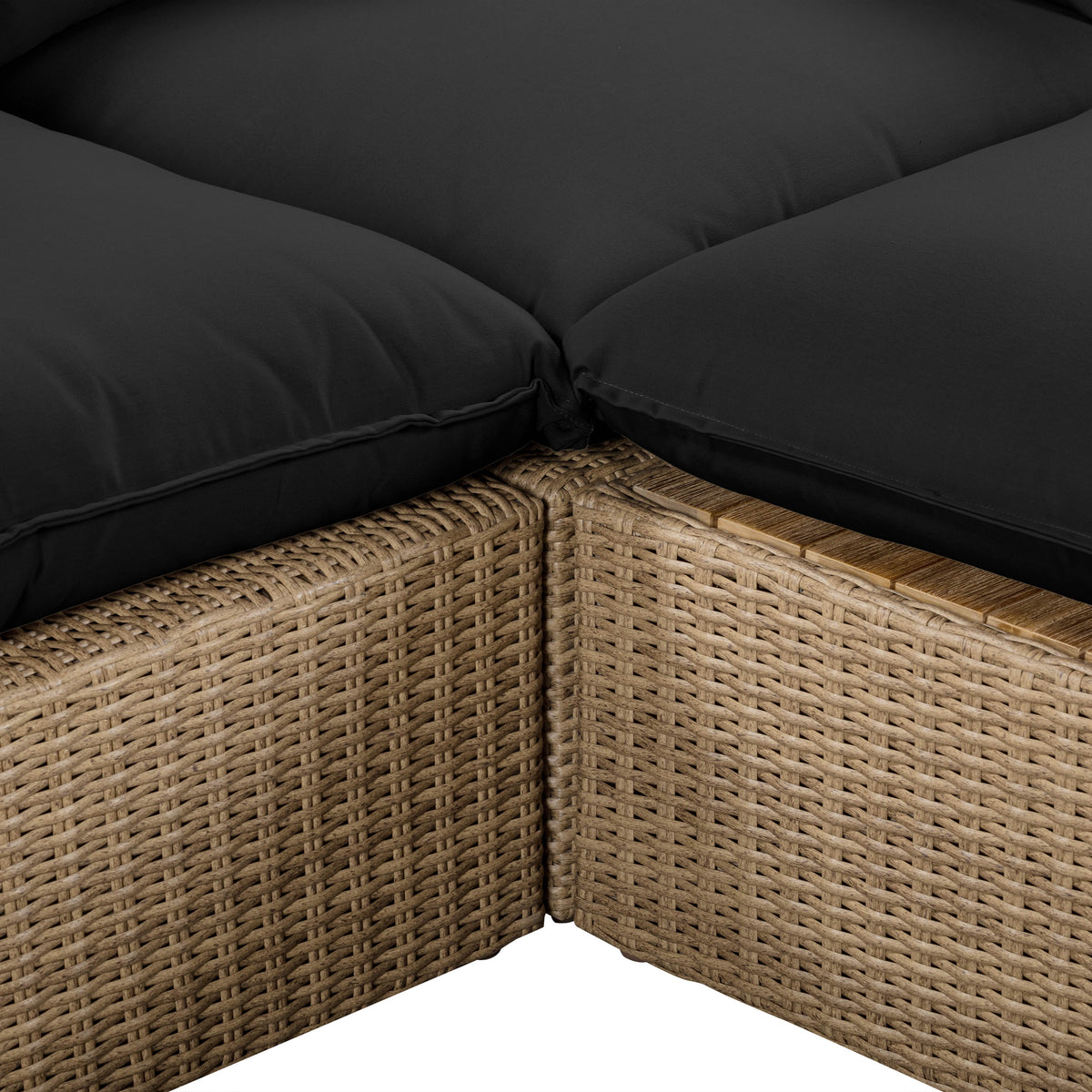 Cali 4-Piece Performance Fabric & Wicker Outdoor Sectional - REN-O12243-SEC