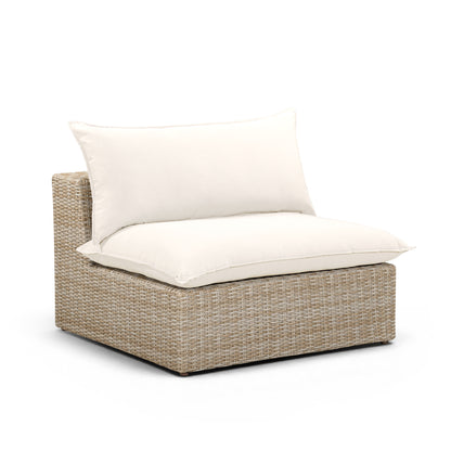 Cali Performance Fabric & Wicker Outdoor Armless Chair - REN-O11163-Armless Chair