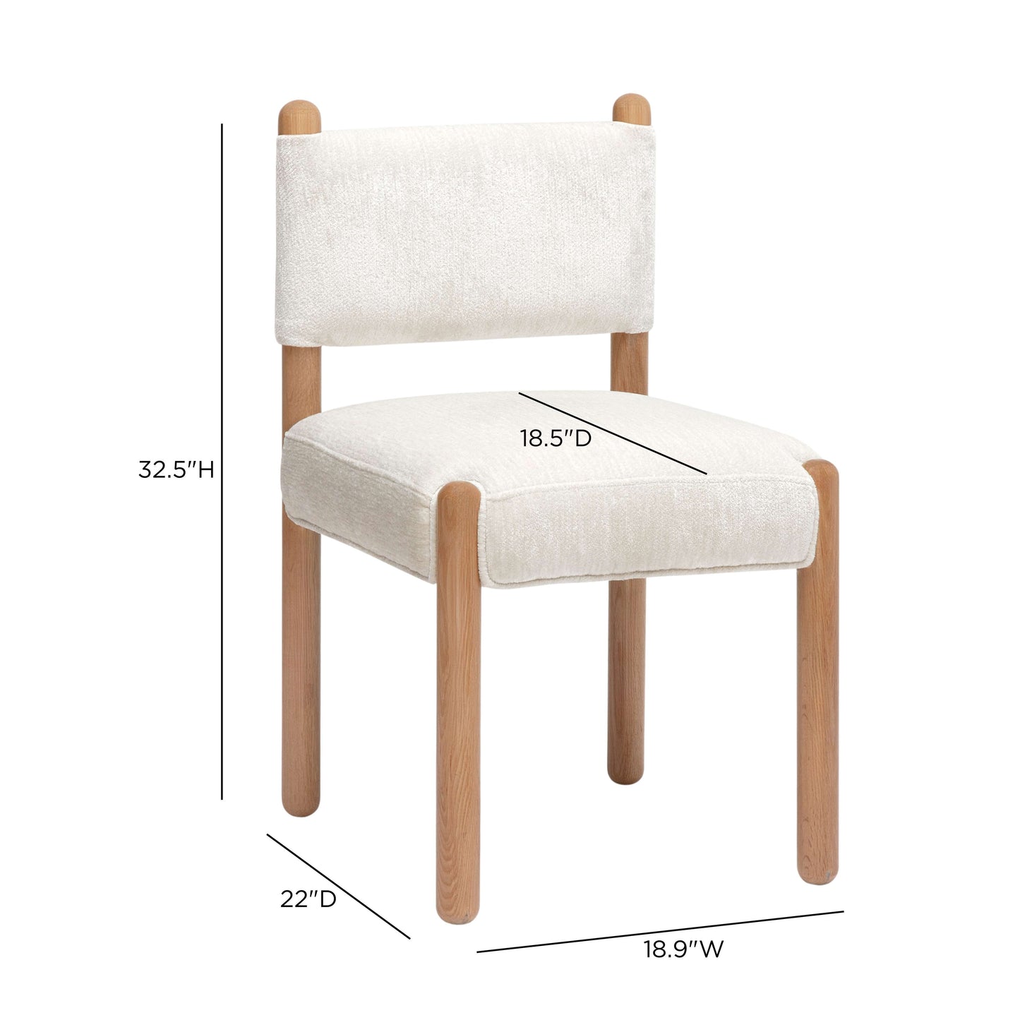 Bruno Thick Performance Chenille Straight Back Dining Chair - TOV-D69554