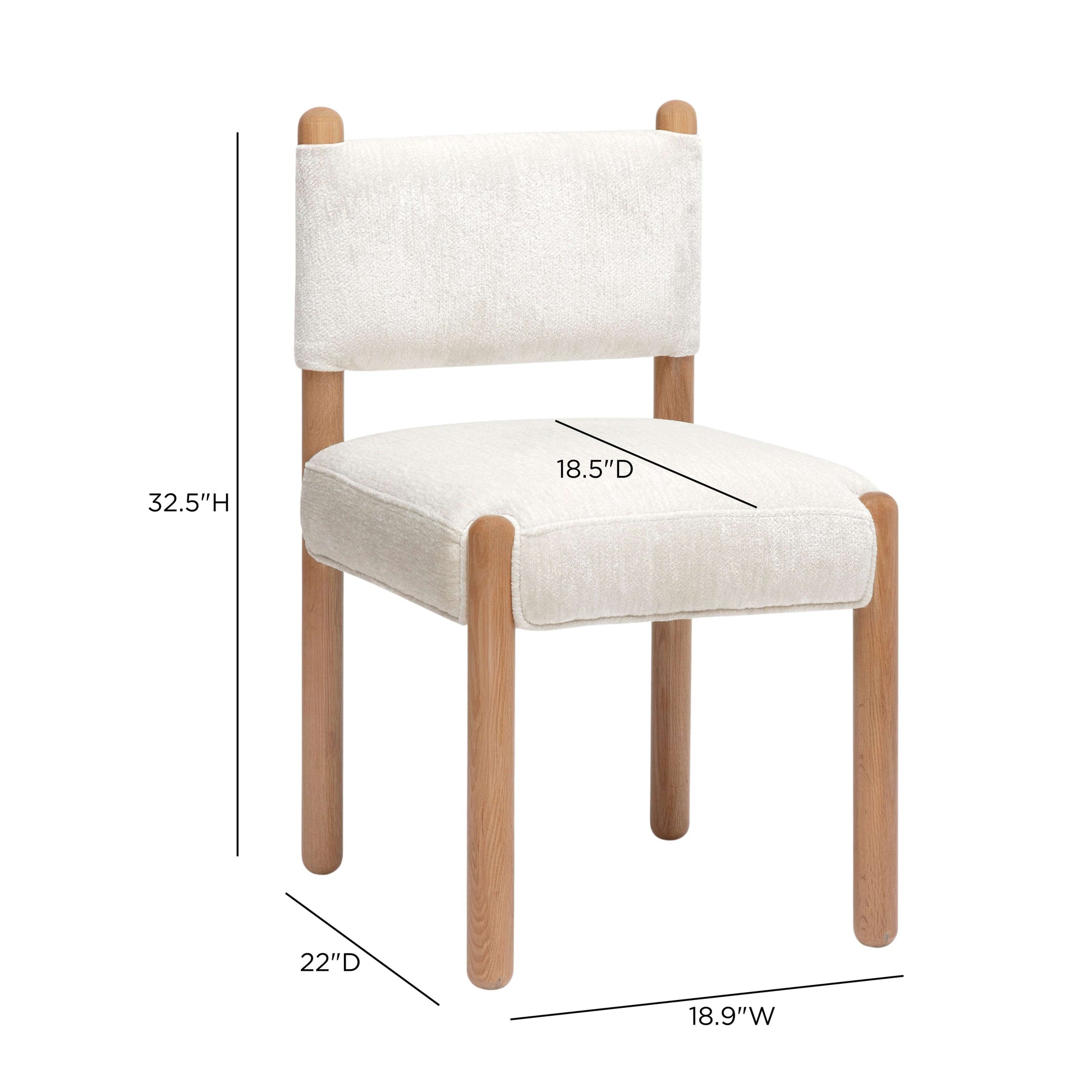Bruno Thick Performance Chenille Straight Back Dining Chair - TOV-D69554