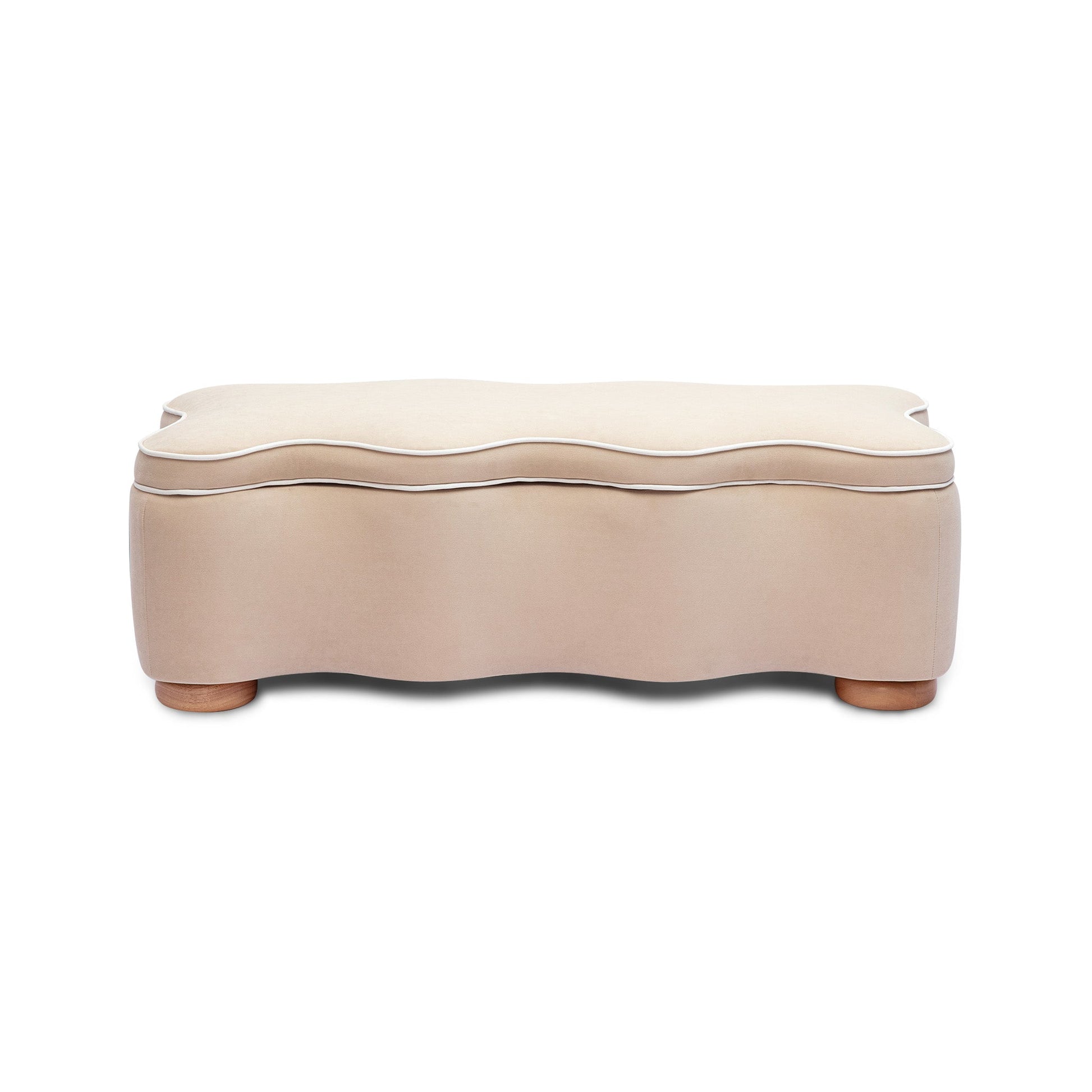 Thalia 48.5" Performance Velvet Storage Bench - Tan