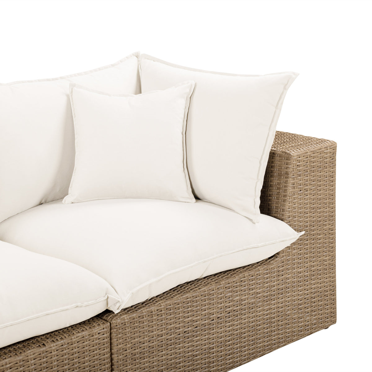 Cali Performance Fabric & Wicker Outdoor Loveseat - REN-O12162