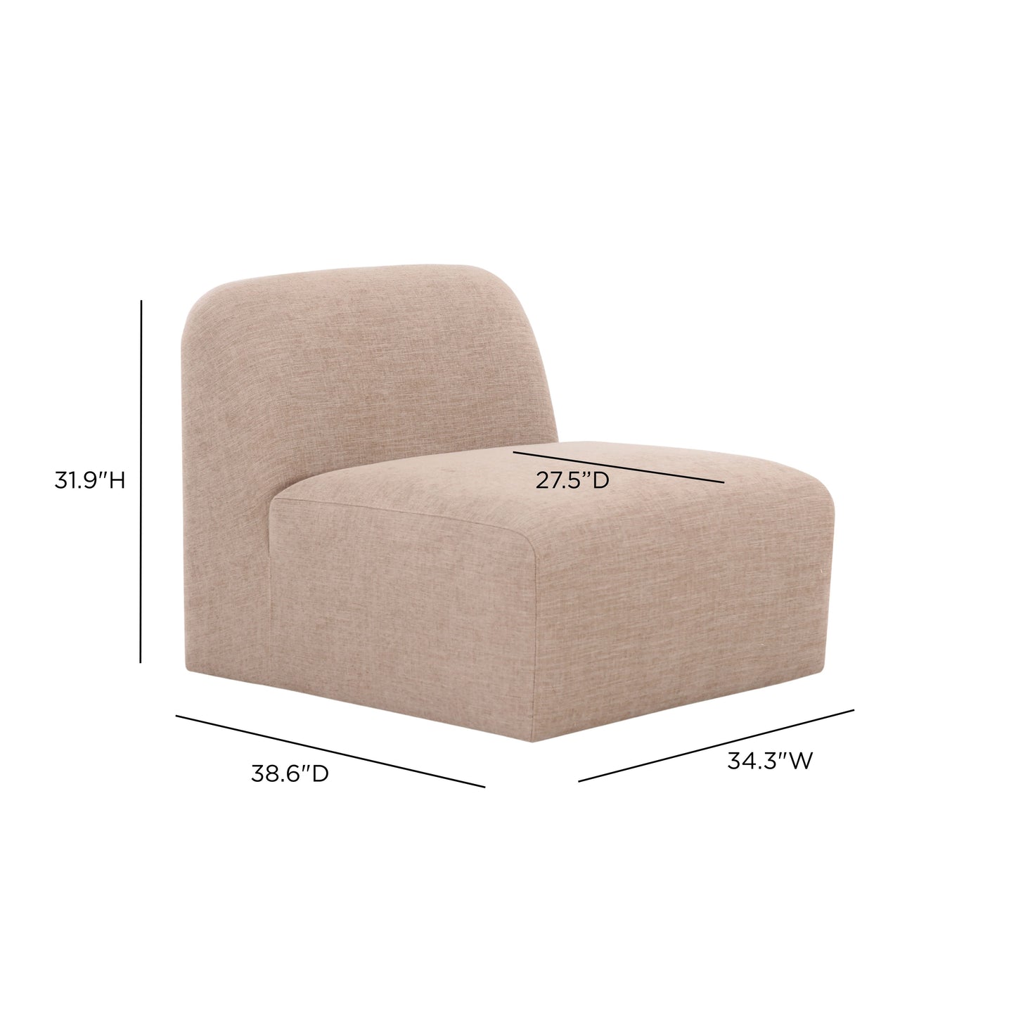 Gorge Modular Armless Chair - TOV-L69415-AC