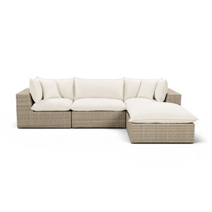 Cali 4-Piece Performance Fabric & Wicker Outdoor Sectional - REN-O11163-SEC