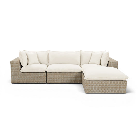 Cali 4-Piece Performance Fabric & Wicker Outdoor Sectional - REN-O11163-SEC