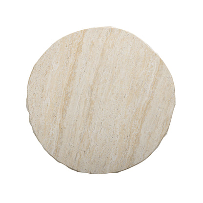 Roxanne Faux Travertine Indoor/Outdoor Concrete Side Table - TOV-OC54939