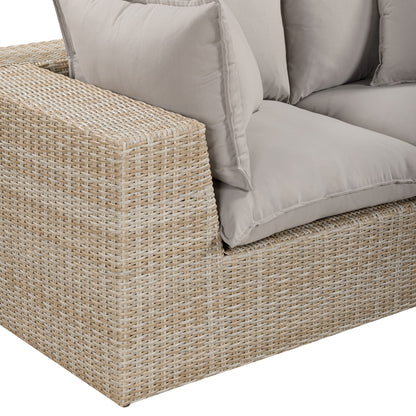 Cali Performance Fabric & Wicker Outdoor Sofa - REN-O11233