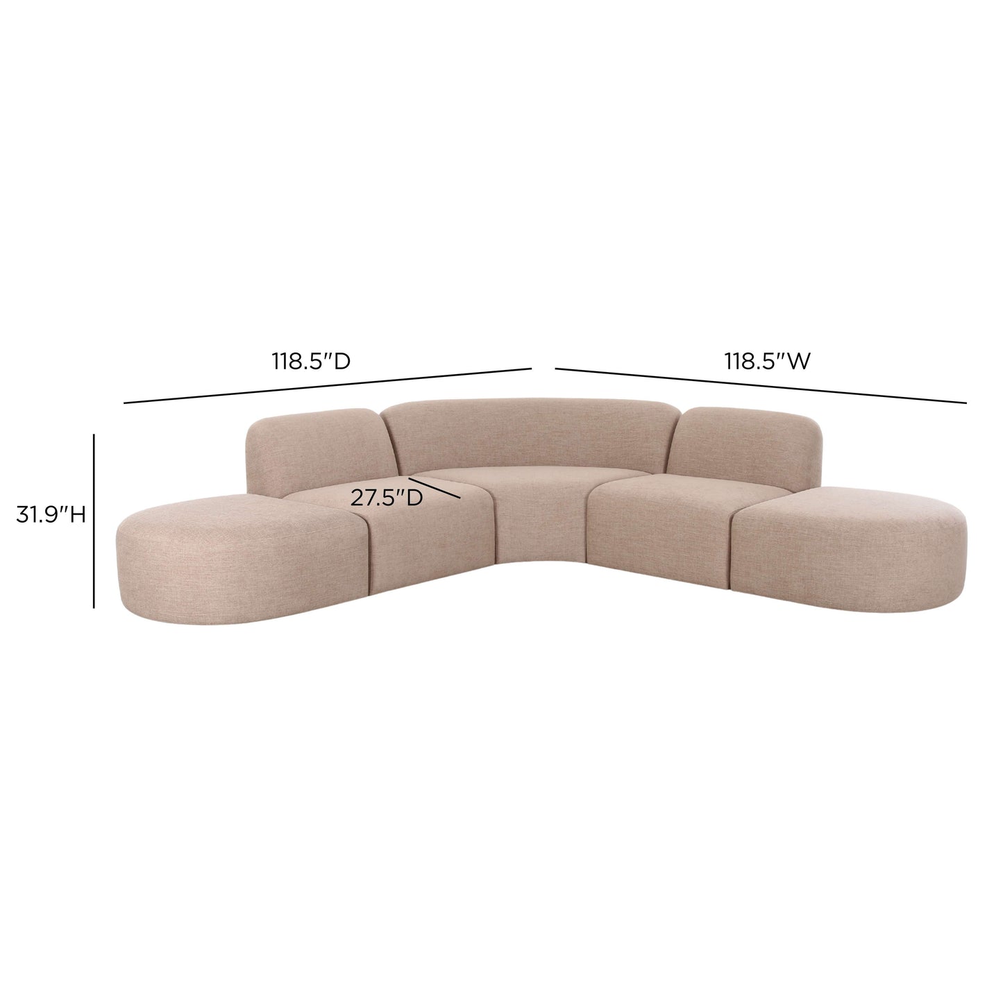 Gorge 5-Piece Modular Euro Sectional - TOV-L69415-SEC1