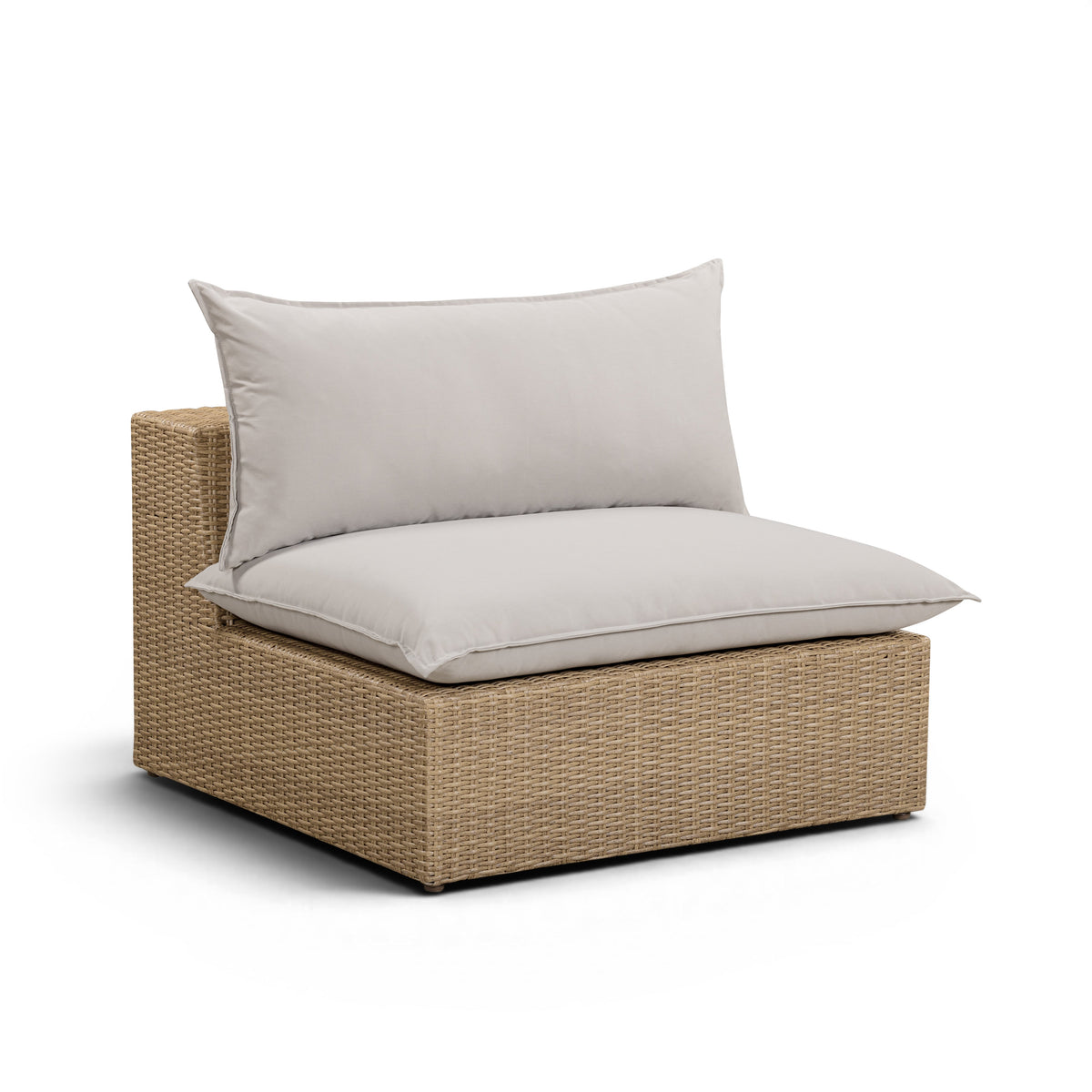 Cali Performance Fabric & Wicker Outdoor Armless Chair - REN-O12233-AC
