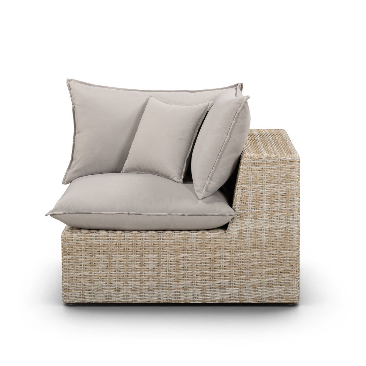 Cali Performance Fabric & Wicker Outdoor Corner Chair - REN-O11233-C