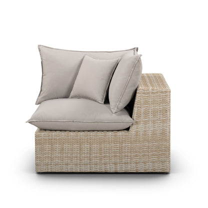 Cali Performance Fabric & Wicker Outdoor Corner Chair - REN-O11233-C