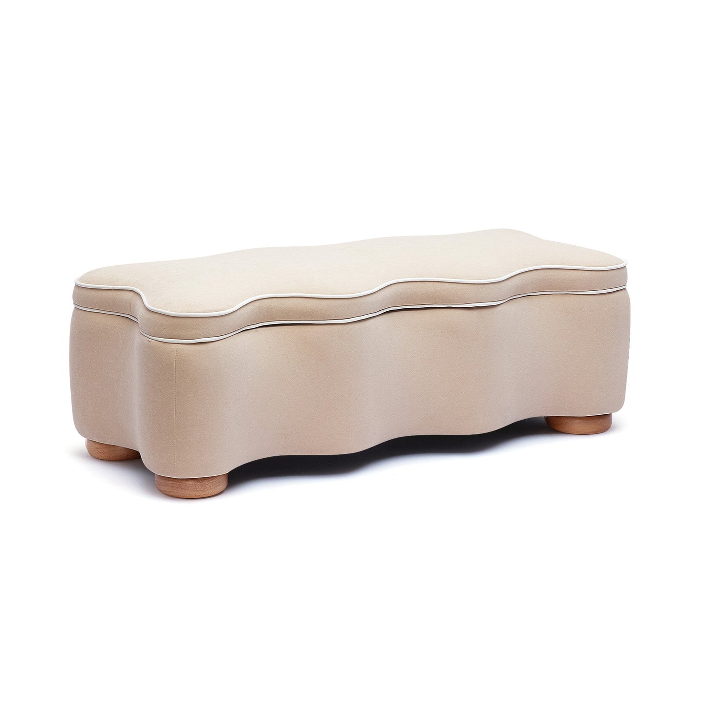 Thalia 48.5" Performance Velvet Storage Bench - Tan