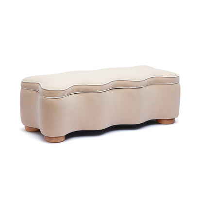 Thalia 48.5" Performance Velvet Storage Bench - Tan