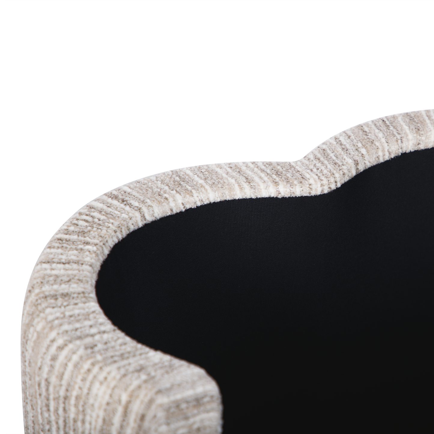 Lilou Cream Striped Jacquard Storage Accent Stool - TOV-OC69432