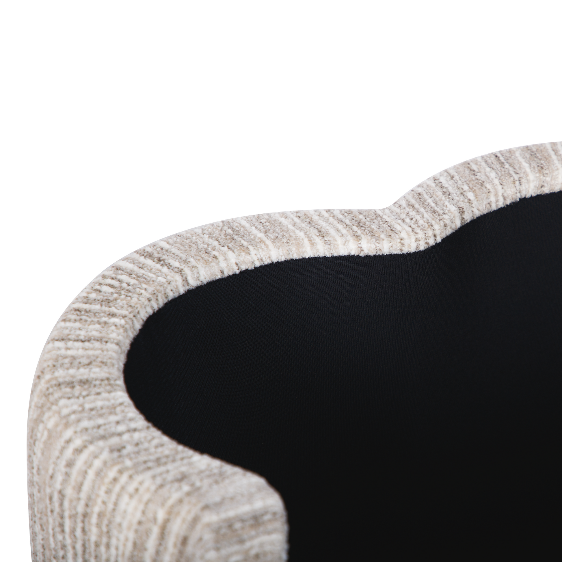 Lilou Cream Striped Jacquard Storage Accent Stool - TOV-OC69432