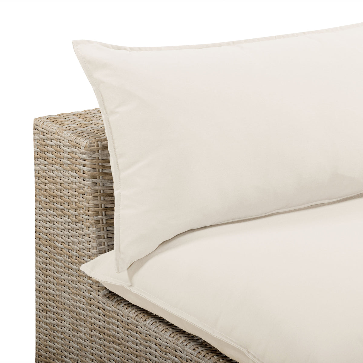 Cali Performance Fabric & Wicker Outdoor Armless Chair - REN-O11163-Armless Chair