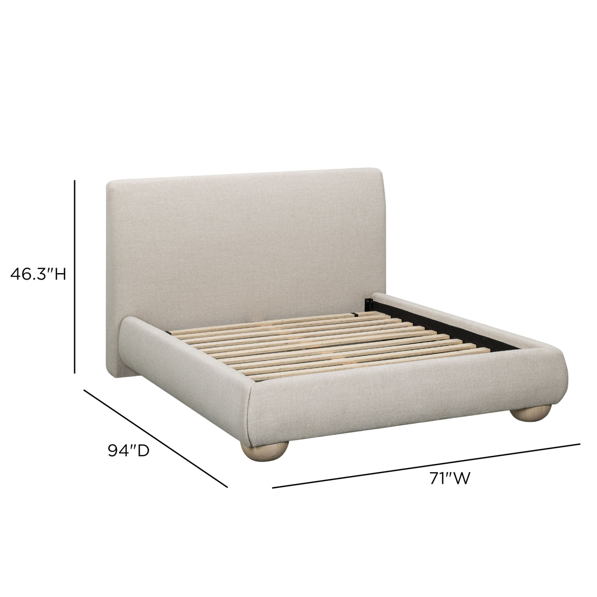 Rayne Textured Fabric Bed - TOV-B54944