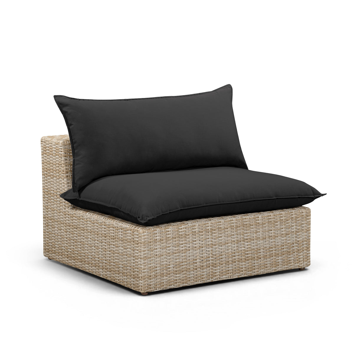 Cali Performance Fabric & Wicker Outdoor Armless Chair - REN-O11243-AC