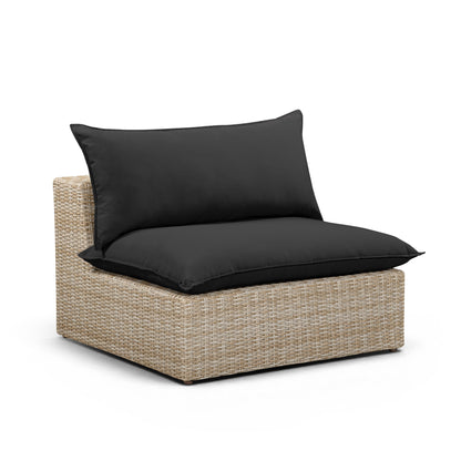 Cali Performance Fabric & Wicker Outdoor Armless Chair - REN-O11243-AC