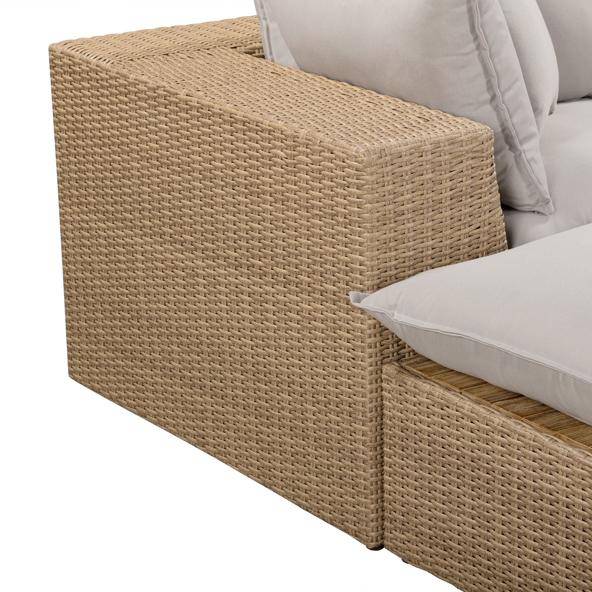 Cali 4-Piece Performance Fabric & Wicker Outdoor Sectional - REN-O12233-SEC