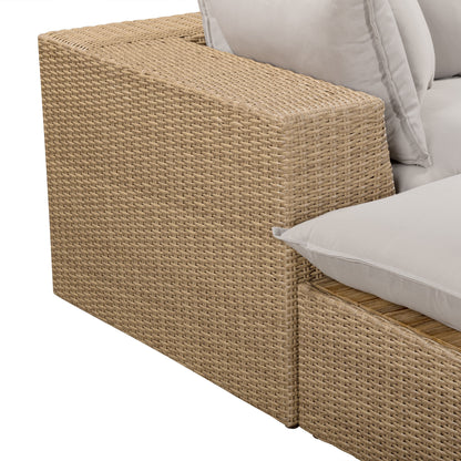 Cali 4-Piece Performance Fabric & Wicker Outdoor Sectional - REN-O12233-SEC