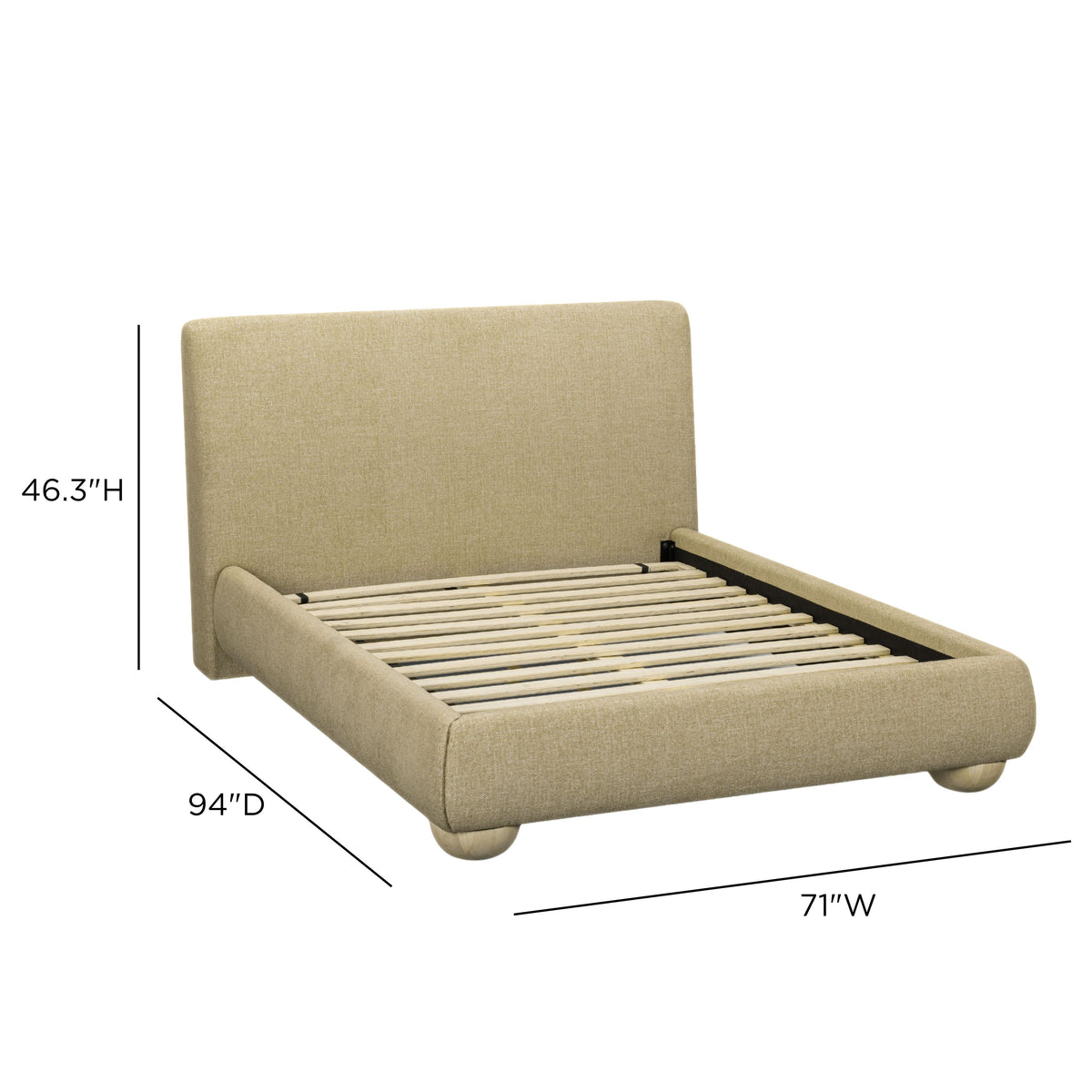 Rayne Textured Fabric Bed - TOV-B54946