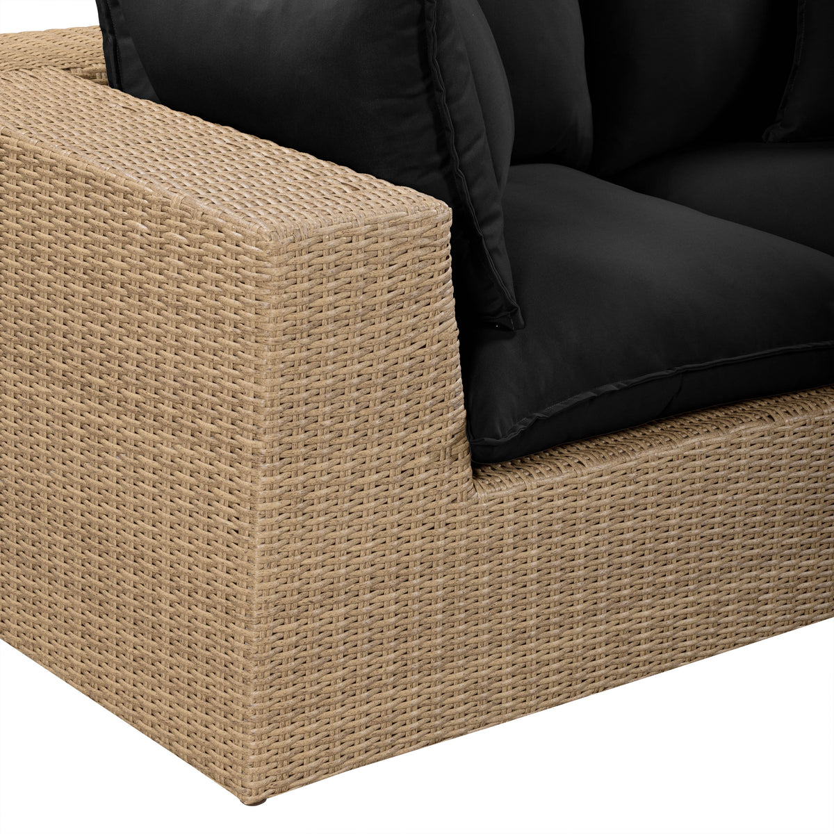 Cali Performance Fabric & Wicker Outdoor Sofa - REN-O12243