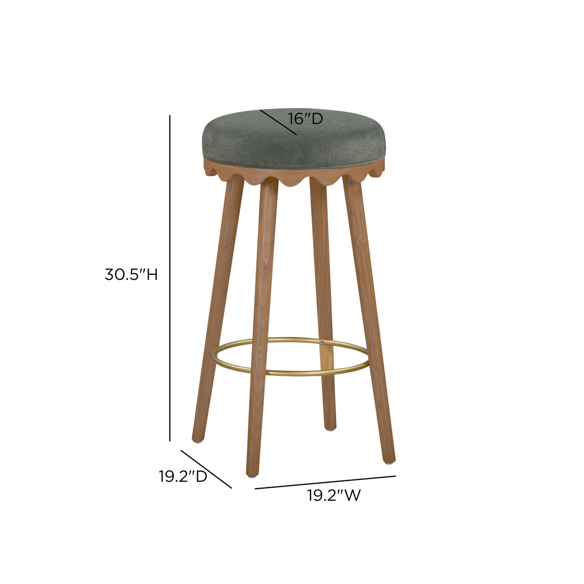 Oodle Performance Vegan Mohair Bar and Counter Stool - TOV-D54968
